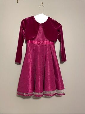 PromGirl Hot Pink Velvet Bolero Party Dress